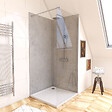 AURLANE - Pack de 2 Panneaux Muraux Pierre Light Grey 90x210 cm avec Profilés ANODISE BRILLANT - STONE'IT - vignette