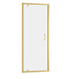 AURLANE - Porte de douche Pivotante 80x200cm - Profilés Or Doré Brossé - Verre Trempé 6mm - GOLDY CRUSH - vignette