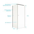 AURLANE - Paroi de retour 90x180 cm pour Porte de Douche - Verre Trempe 5mm - Finition Noire - DARK ELEMENTARY - vignette