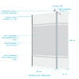 AURLANE - Paroi de Douche et Volet Pivotant 100+40x200 cm - Bandeau Miroir - Barre de Fixation Chrome - vignette