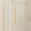 AURLANE - Porte de Douche Coulissante Type Industriel 140x200 cm - Finition Or Doré Brossé - Verre Trempé 6 mm - vignette