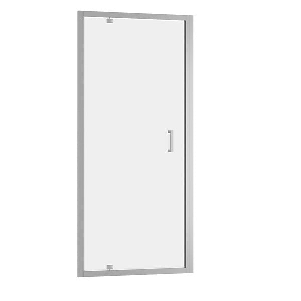 AURLANE - Porte de douche pivotante - 90x200 cm - Profilés Chrome - verre trempé 6 mm - CHROMED CRUSH - large