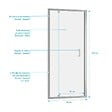 AURLANE - Porte de douche pivotante - 90x200 cm - Profilés Chrome - verre trempé 6 mm - CHROMED CRUSH - vignette