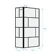 AURLANE - Paroi de douche avec pivot 90+40x195cm - Sérigraphie type Briques et Profilés Noir - DARK BLOCKS - vignette