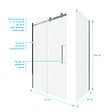 AURLANE - Porte de Douche Coulissante 120x200 cm + Retour 80x200 cm - Aluminium Chromé - Verre Trempé 8 mm - vignette
