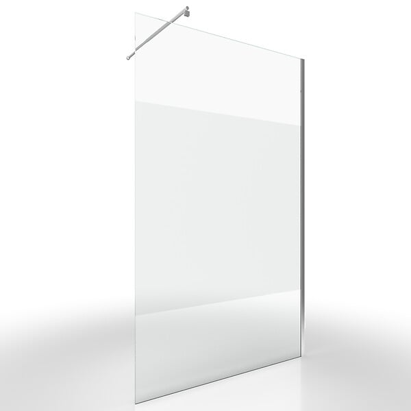AURLANE - Paroi de Douche Dépolie 120x200cm + Barre de fixation extensible - Verre 8mm - Finition Chrome - large