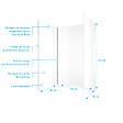 AURLANE - Pack de 3 Panneaux Muraux Aluminium Blanc 90+120+90x210 cm avec Profilés Chrome- WALL'IT - vignette
