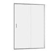 AURLANE - Porte de douche coulissante 140x200 cm - Verre transparent - Profilé Chrome - CHROMED CRUSH - vignette