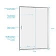 AURLANE - Porte de douche coulissante 140x200 cm - Verre transparent - Profilé Chrome - CHROMED CRUSH - vignette
