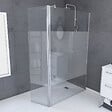 AURLANE - Paroi de Douche et Volet Pivotant 120+40x200 cm - Bande Dépolie - Barre de Fixation Chrome - vignette