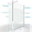 AURLANE - Paroi de Douche et Volet Pivotant 120+40x200 cm - Bande Dépolie - Barre de Fixation Chrome - vignette