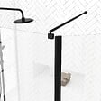 AURLANE - Paroi de Douche et Volet Pivotant 100+40x200 cm - Verre Transparent - Barre de Fixation Noire - vignette