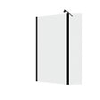 AURLANE - Paroi de Douche et Volet Pivotant 100+40x200 cm - Verre Transparent - Barre de Fixation Noire - vignette