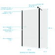 AURLANE - Paroi de Douche et Volet Pivotant 100+40x200 cm - Verre Transparent - Barre de Fixation Noire - vignette