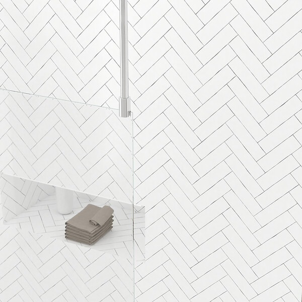 AURLANE - Paroi de Douche 90x200cm Dépolie - Profilé + Barre Plafond Finition Chrome - FREEDOM 2 FROSTED - large