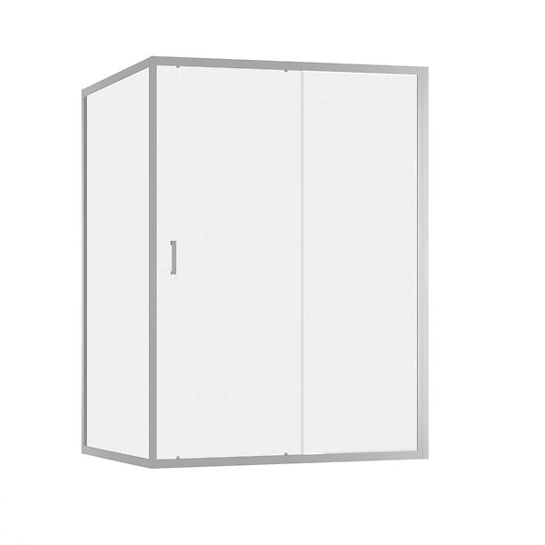 AURLANE - Porte de Douche Coulissante et Retour 140x80x200cm - Profilés Chrome - Verre trempé 6mm - large
