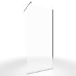 AURLANE - Paroi de Douche 80x200cm Verre Transparent - Barre de Fixation Extensible et Profil Chrome - vignette