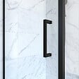 AURLANE - Porte de douche Pivotante et retour 90x90x200 - Profilés noir mat - CRUSH PIVOTANTE - vignette