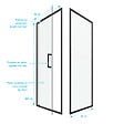 AURLANE - Porte de douche Pivotante et retour 90x90x200 - Profilés noir mat - CRUSH PIVOTANTE - vignette