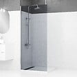 AURLANE - Paroi de Douche 90x200cm Verre Fumé - Profilé + Barre Plafond Finition Chrome - FREEDOM 2 SMOKED - vignette