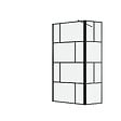 AURLANE - Paroi de douche avec pivot 100+40x195cm - Sérigraphie type Briques et Profilés Noir - DARK BLOCKS - vignette