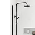 AURLANE - Paroi de Douche 100x200cm - Verre Trempé Transparent 8mm - Profilé Noir - FREEDOM 2 BLACK - vignette