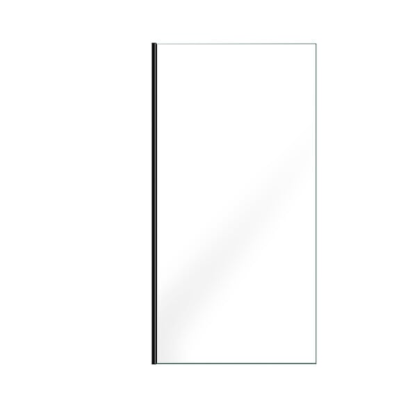 AURLANE - Paroi de Douche 100x200cm - Verre Trempé Transparent 8mm - Profilé Noir - FREEDOM 2 BLACK - large