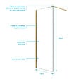 AURLANE - Paroi de Douche 70x195 cm en Verre Trempé 5 mm - Finition Or Brossé - GOLD ELEMENTARY - vignette