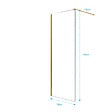 AURLANE - Paroi de Douche 70x195 cm en Verre Trempé 5 mm - Finition Or Brossé - GOLD ELEMENTARY - vignette