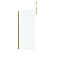 AURLANE - Paroi de Douche 90x200cm Verre 8mm - Profilé + Barre Plafond Finition Or Brossé - FREEDOM 2 GOLD - vignette