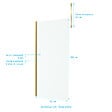 AURLANE - Paroi de Douche 90x200cm Verre 8mm - Profilé + Barre Plafond Finition Or Brossé - FREEDOM 2 GOLD - vignette
