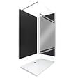 AURLANE - Pack Douche a l'Italienne 90x120 - Kit Panneaux Muraux Noir/Chrome + Receveur + Paroi Miroir 8 mm - vignette