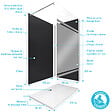 AURLANE - Pack Douche a l'Italienne 90x120 - Kit Panneaux Muraux Noir/Chrome + Receveur + Paroi Miroir 8 mm - vignette