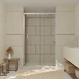 AURLANE - Porte de douche coulissante 120x200 cm - Verre transparent - Profilé Chrome - CHROMED CRUSH - vignette