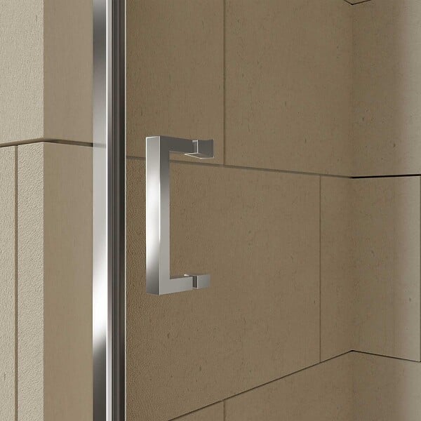 AURLANE - Porte de douche coulissante 120x200 cm - Verre transparent - Profilé Chrome - CHROMED CRUSH - large