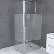 AURLANE - Paroi de Douche et Volet Pivotant 90+40x200 cm - Bande Dépolie - Barre de Fixation Chrome - vignette