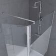 AURLANE - Paroi de Douche et Volet Pivotant 90+40x200 cm - Bande Dépolie - Barre de Fixation Chrome - vignette