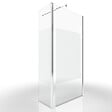 AURLANE - Paroi de Douche et Volet Pivotant 90+40x200 cm - Bande Dépolie - Barre de Fixation Chrome - vignette