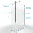AURLANE - Paroi de Douche et Volet Pivotant 90+40x200 cm - Bande Dépolie - Barre de Fixation Chrome - vignette