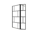AURLANE - Paroi de Douche avec Volet Pivotant 90+40x195cm - Verre 8mm Anticalcaire - Motifs et Profilés Noir - vignette