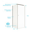 AURLANE - Retour pour Porte de Douche 90x195cm Verre Trempe 8mm Anticalcaire - Alu Noir - DARK ELEMENTARY - vignette