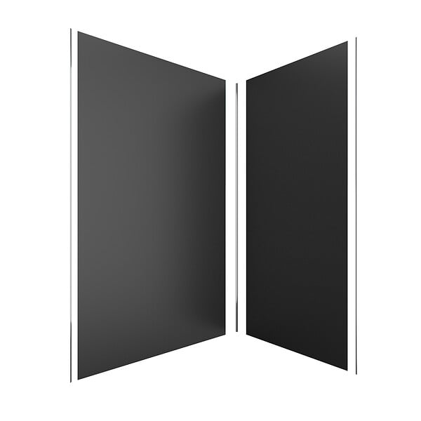 AURLANE - Pack de 2 Panneaux Muraux Aluminium NOIR 90+120x210 cm avec Profilés ANODISE BRILLANT - WALL'IT - large