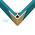 AURLANE - Profilé d’angle en Aluminium Finition Or Brossé pour Panneaux Muraux - 15x15x2100 mm - vignette
