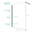 AURLANE - Paroi de Douche 140x200cm en Verre Trempé Transparent 8mm Anticalcaire - Profilé Noir Mat - LINA - vignette