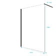 AURLANE - Paroi de Douche 140x200cm en Verre Trempé Transparent 8mm Anticalcaire - Profilé Noir Mat - LINA - vignette
