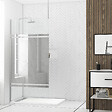 AURLANE - Paroi de Douche 100x200cm Miroir - Profilé + Barre Plafond Finition Chrome - FREEDOM 2 MIRROR - vignette
