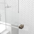 AURLANE - Paroi de Douche 100x200cm Miroir - Profilé + Barre Plafond Finition Chrome - FREEDOM 2 MIRROR - vignette