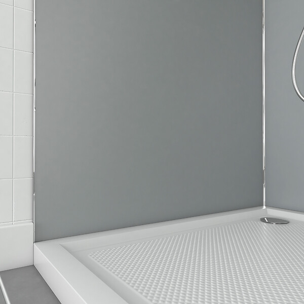 AURLANE - Pack 2 Panneaux muraux Silver 90x210cm avec Profilés Chrome - WALL'IT - large