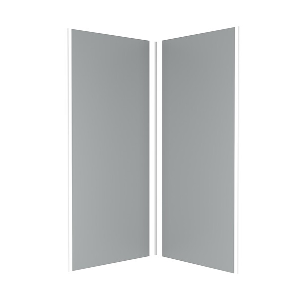 AURLANE - Pack 2 Panneaux muraux Silver 90x210cm avec Profilés Chrome - WALL'IT - large