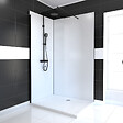 AURLANE - LOT de 2 Panneaux Muraux Aluminium BLANC 90+120x210 cm avec Profilés NOIR MAT - WALL'IT - vignette